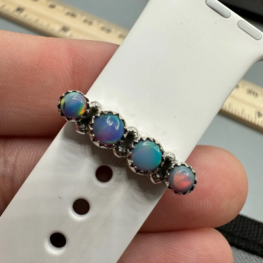 ⌚Aurora Opal Sterling Silver 925 Watch Band Charm Apple iWatch